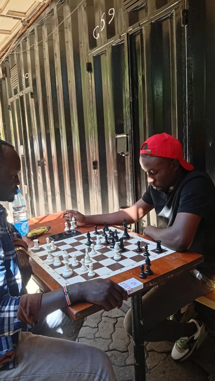 Two players in an over-the-board game at a Knight Life tournament